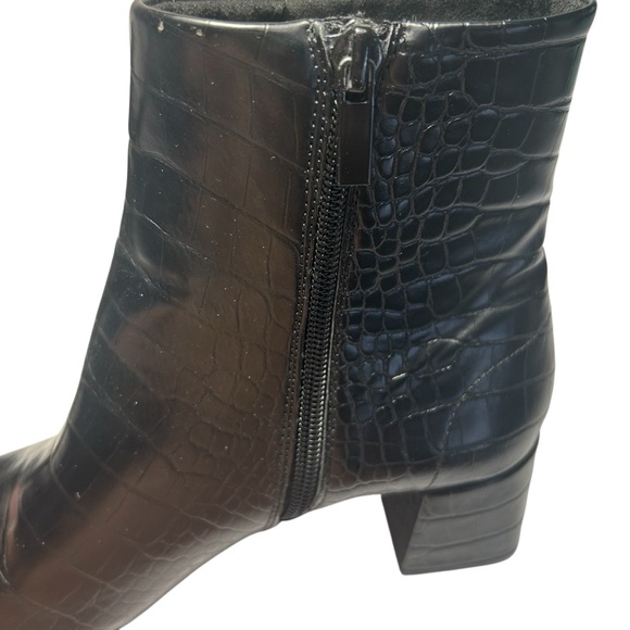 Pull & Bear Collection Faux Leather Croc Embossed Heeled Booties Sz 37 - Picture 10 of 16